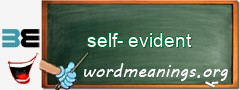 WordMeaning blackboard for self-evident